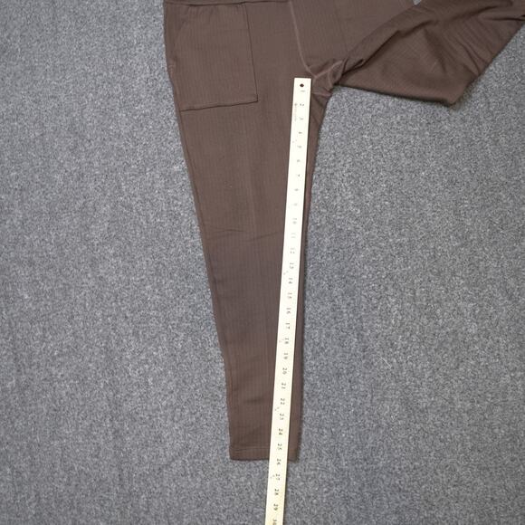 Mondetta Women’s Brown Chevron High-Rise Tailored Stretch Pants L Elastic Waist - Picture 9 of 10